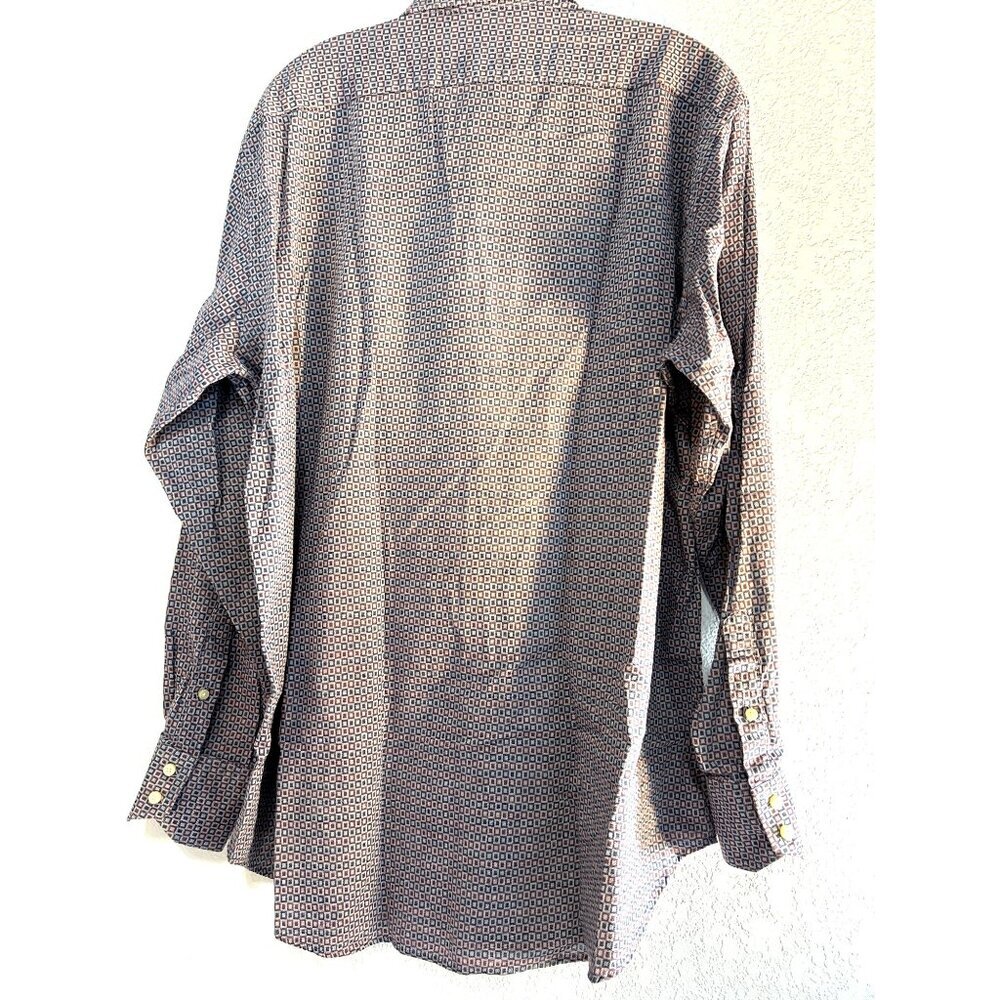 Thomas Dean Mens Shirt Long Sleeves MultI Geometric Constrasting Size XXL TTG - Picture 2 of 6